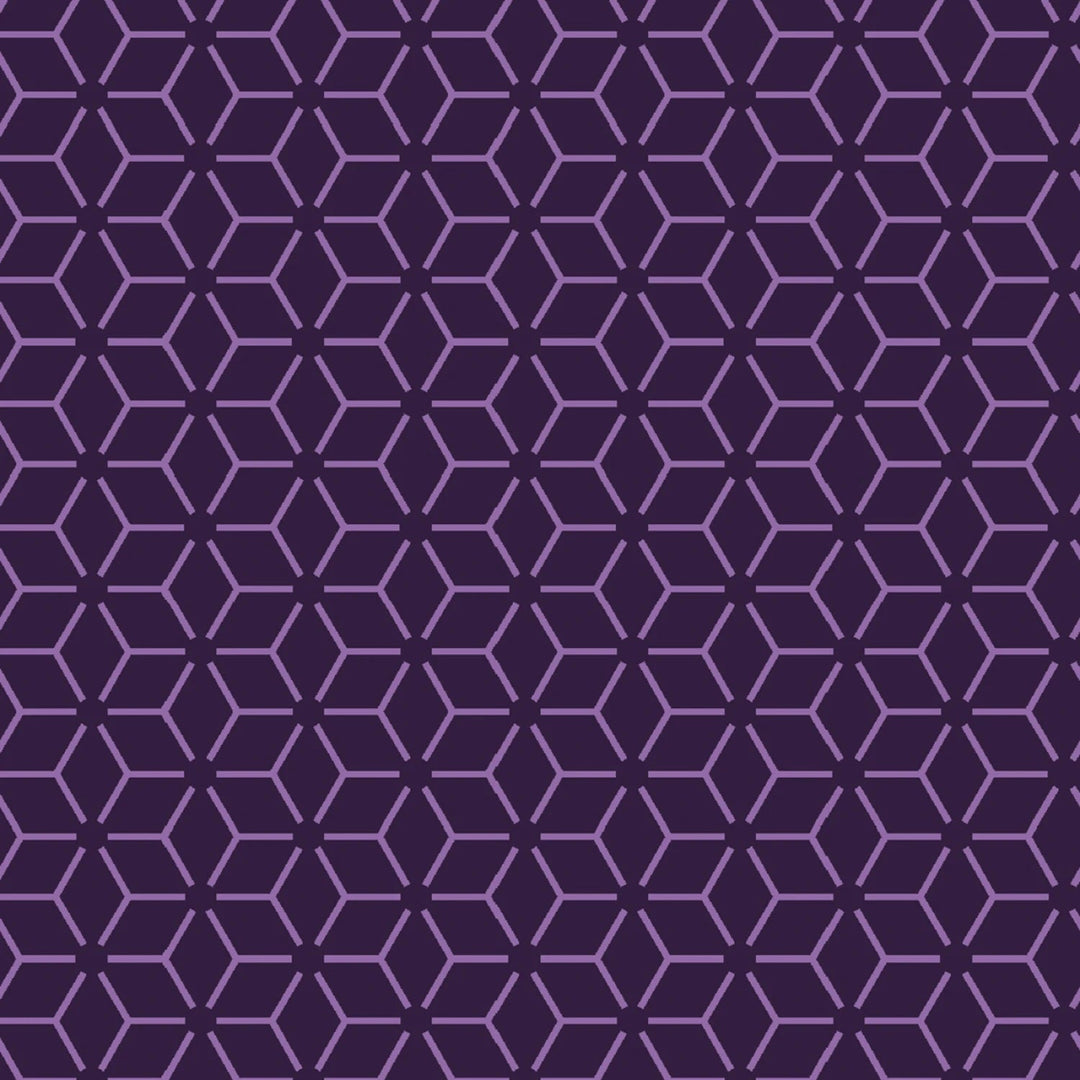 Purple Connected Stars 108in Wide Back (QB200M - V) - Sold in UNITS of 1/4 metre - Maple Leaf Quilting Company Ltd.