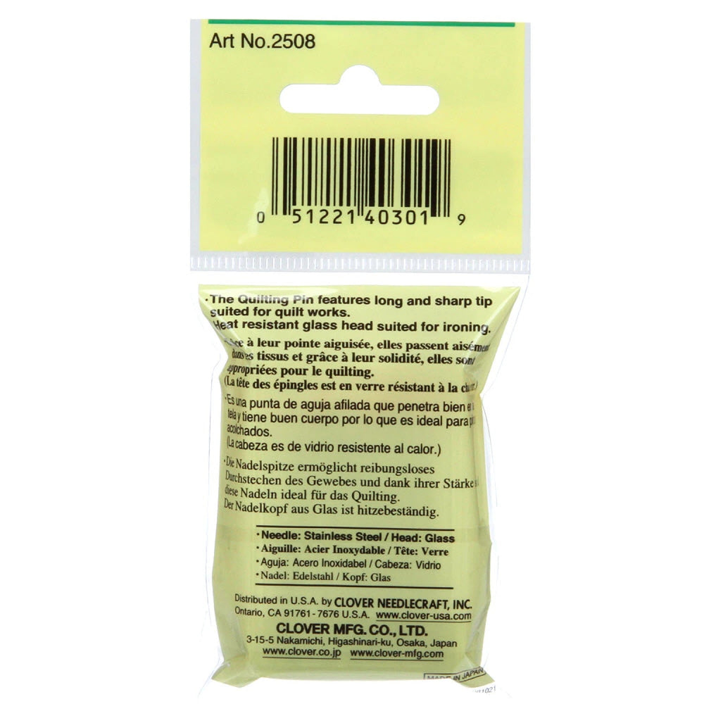 Quilting Pins - 100 Count | Glass Heads 0.6mm (Q2508) - Maple Leaf Quilting Company Ltd.