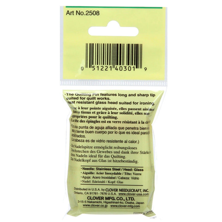Quilting Pins - 100 Count | Glass Heads 0.6mm (Q2508) - Maple Leaf Quilting Company Ltd.