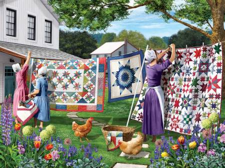 Quilts in the Backyard 500pc Puzzle (42077) - Maple Leaf Quilting Company Ltd.