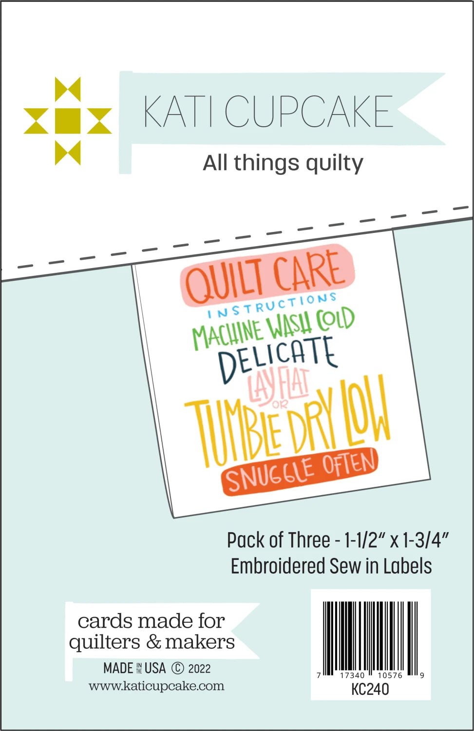 Quilty Instructions Sew In Labels (KC240) - Maple Leaf Quilting Company Ltd.