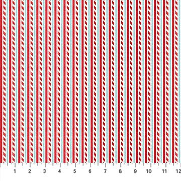 Red Candycane Stripe - Holly Jolly | 43/44" Cotton (28815-10) - Sold in UNITS of ¼ metre - Maple Leaf Quilting Company Ltd.