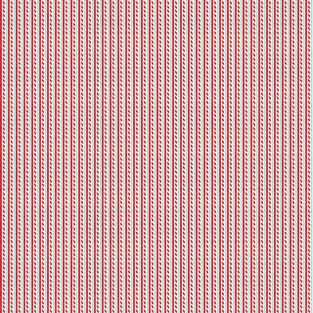 Red Candycane Stripe - Holly Jolly | 43/44" Cotton (28815-10) - Sold in UNITS of ¼ metre - Maple Leaf Quilting Company Ltd.