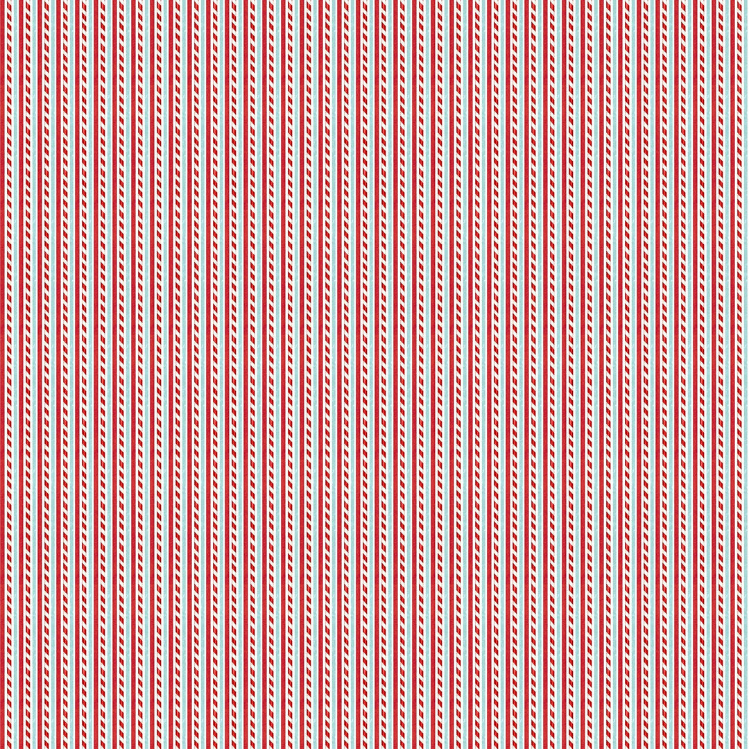 Red Candycane Stripe - Holly Jolly | 43/44" Cotton (28815-10) - Sold in UNITS of ¼ metre - Maple Leaf Quilting Company Ltd.