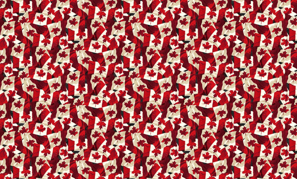 Red Cream - Flags | 43/44" Cotton (29021 - 24) - Sold in UNITS of ¼ metre - Maple Leaf Quilting Company Ltd.