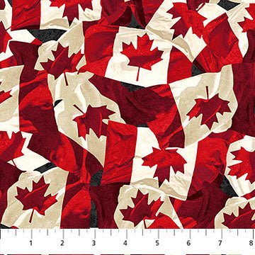 Red Cream - Flags | 43/44" Cotton (29021 - 24) - Sold in UNITS of ¼ metre - Maple Leaf Quilting Company Ltd.