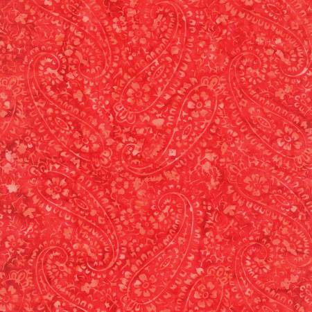 Red Floral Paisley 106" Batik (BX2329 - RED) – Sold in UNITS of ¼ metre - Maple Leaf Quilting Company Ltd.