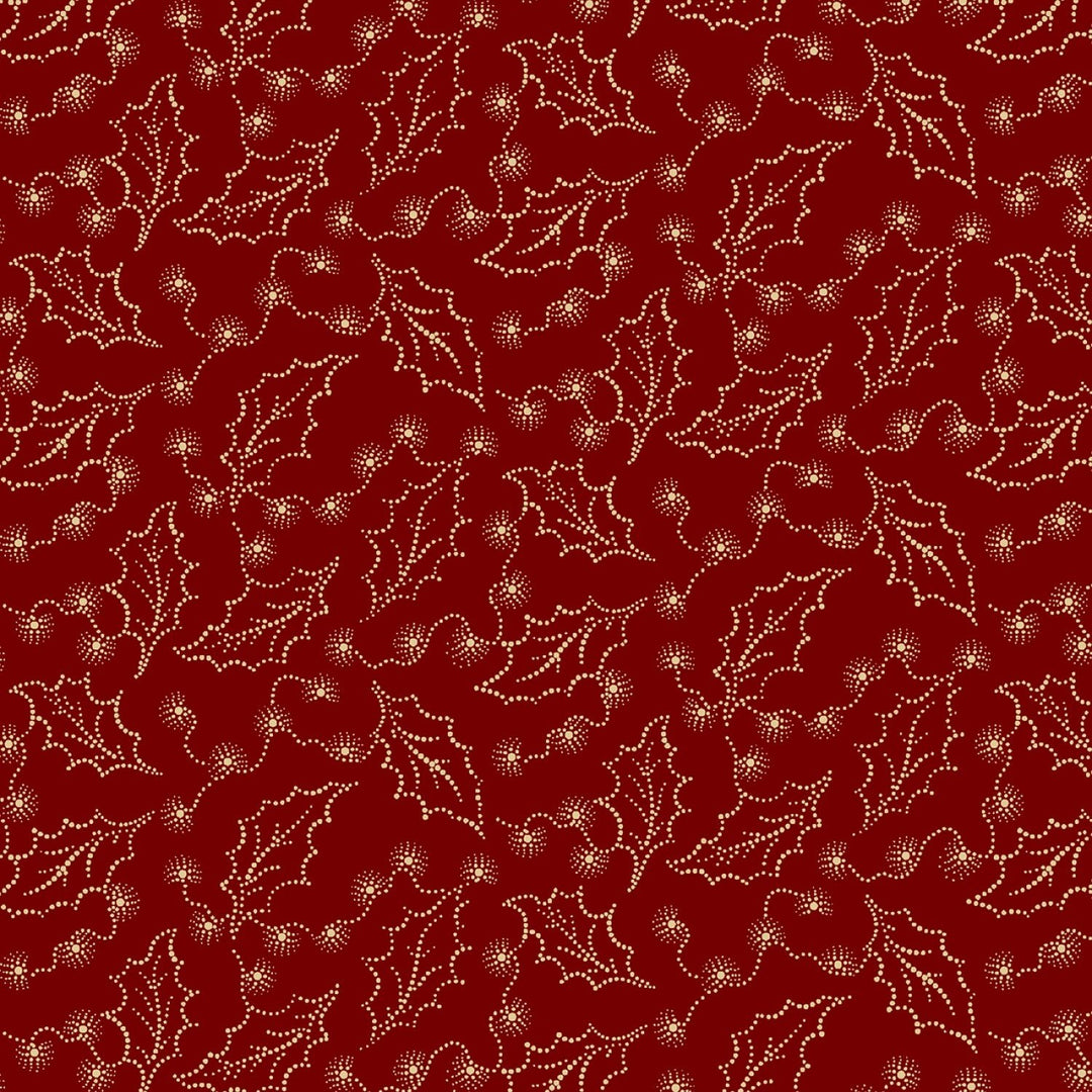 Red Holly | 108” Cotton (QB111337D - RED) - Sold in UNITS of 1/4 metre - Maple Leaf Quilting Company Ltd.
