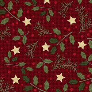 Red Holly Flannel - 44" Wide (F10894 - R) - Maple Leaf Quilting Company Ltd.
