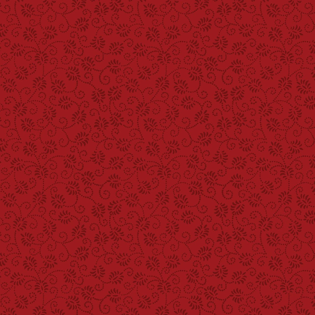 Red on Red Dancing Buds | 43/44" Cotton (39087 - 333) - Sold in UNITS of ¼ metre - Maple Leaf Quilting Company Ltd.