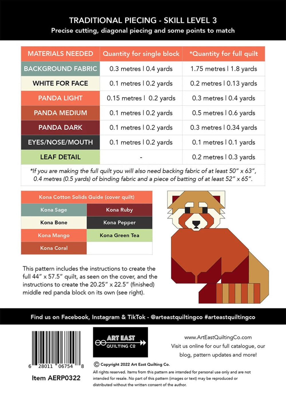 Red Pandas (AERP0322) - Maple Leaf Quilting Company Ltd.