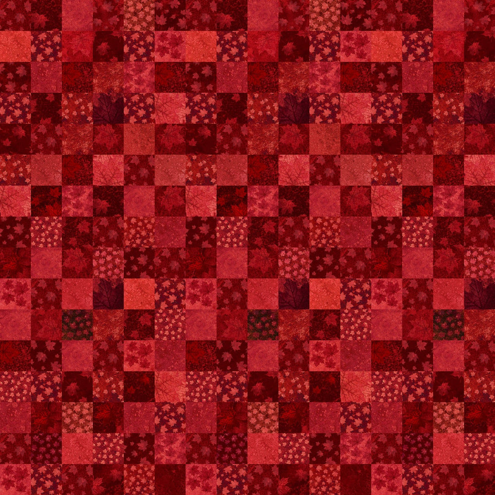 Red Patchwork Northcott | 43/44" Cotton (29016 - 24) - Sold in UNITS of ¼ metre - Maple Leaf Quilting Company Ltd.