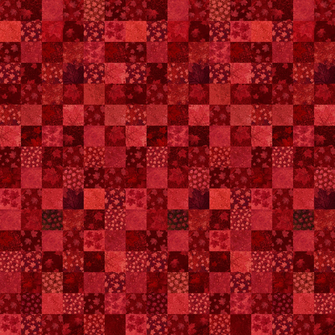 Red Patchwork Northcott | 43/44" Cotton (29016 - 24) - Sold in UNITS of ¼ metre - Maple Leaf Quilting Company Ltd.