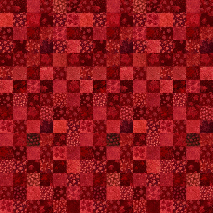 Red Patchwork Northcott | 43/44" Cotton (29016 - 24) - Sold in UNITS of ¼ metre - Maple Leaf Quilting Company Ltd.