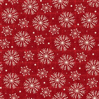 Red Snowflake Flannel - 44" Wide (F10895 - R) - Maple Leaf Quilting Company Ltd.