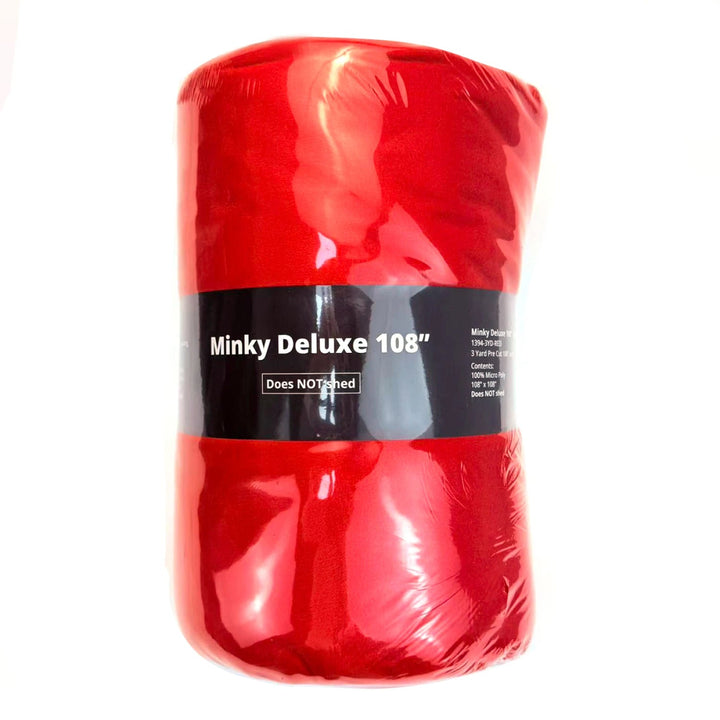 Red Solid Minky 108” Minky - 3 Yard Pre - Cut (1394 - 3YD - RED) - Maple Leaf Quilting Company Ltd.