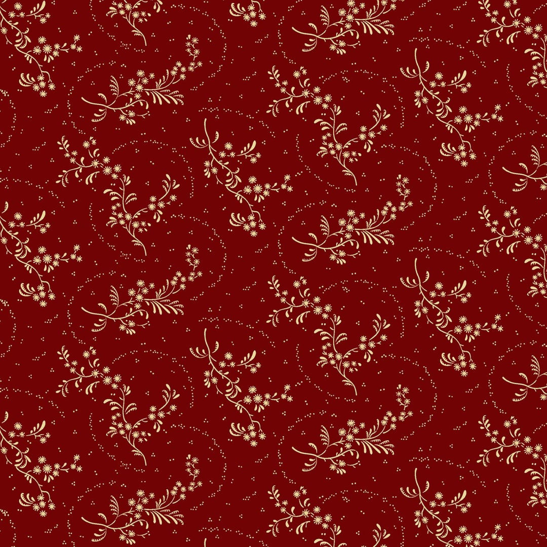 Red Whimsical Vine 44” - (R111334D - RED) – Sold in UNITS of ¼ metre - Maple Leaf Quilting Company Ltd.