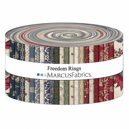 Roll - Up - 2.5in Strips Freedom Rings (40pcs) - Maple Leaf Quilting Company Ltd.