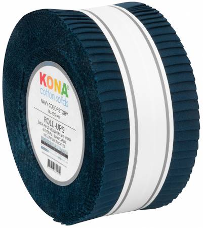 Roll - Up - 2.5in Strips Kona Cotton - Navy (40pcs) - Maple Leaf Quilting Company Ltd.