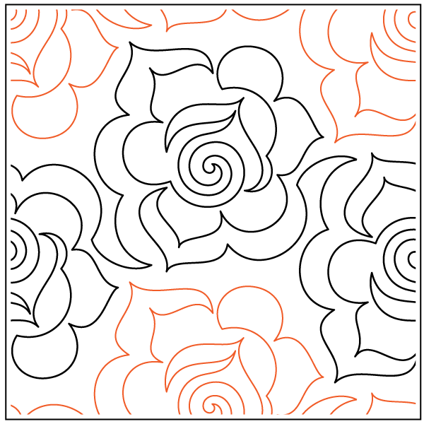 Rose Merry – 9” Paper Pantograph - Maple Leaf Quilting Company Ltd.