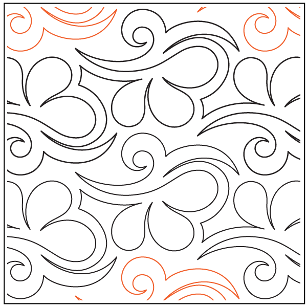 Ruffled - 8” Paper Pantograph - Maple Leaf Quilting Company Ltd.