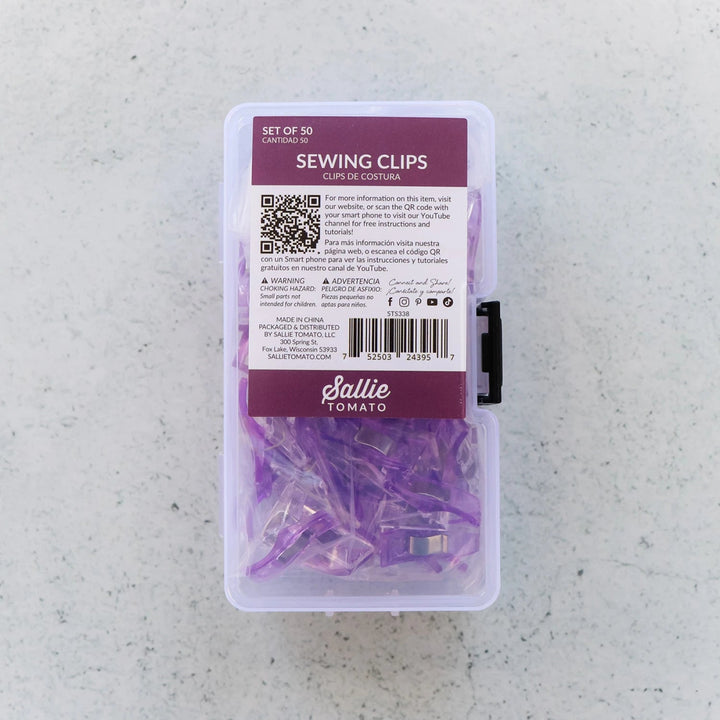 Sallie Tomato Sewing Clips - Purple (50pk) - Maple Leaf Quilting Company Ltd.