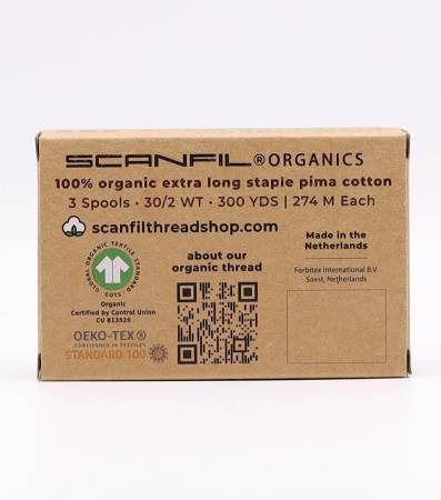 Scanfil Organic Cotton 30wt 3 Spool Thread Set Achromatics - Maple Leaf Quilting Company Ltd.