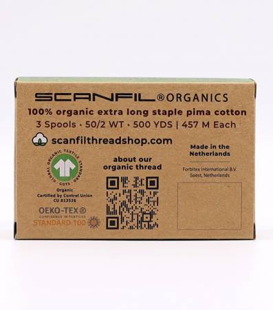 Scanfil Organic Cotton 50wt 3 Spool Thread Set Baby Pastels - Maple Leaf Quilting Company Ltd.