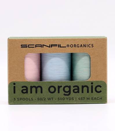 Scanfil Organic Cotton 50wt 3 Spool Thread Set Baby Pastels - Maple Leaf Quilting Company Ltd.