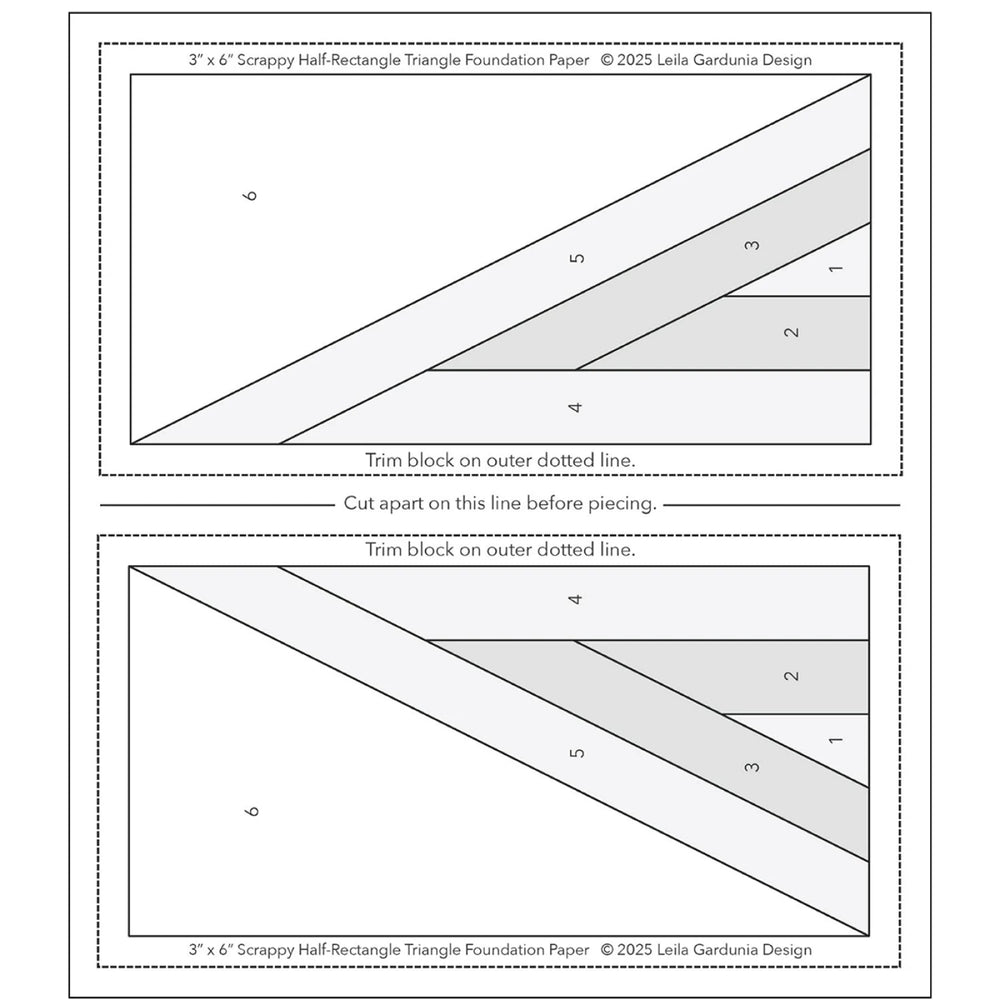 Scrappy Half - Rectangle Triangle Foundation Pad (LGD - 109) - Maple Leaf Quilting Company Ltd.