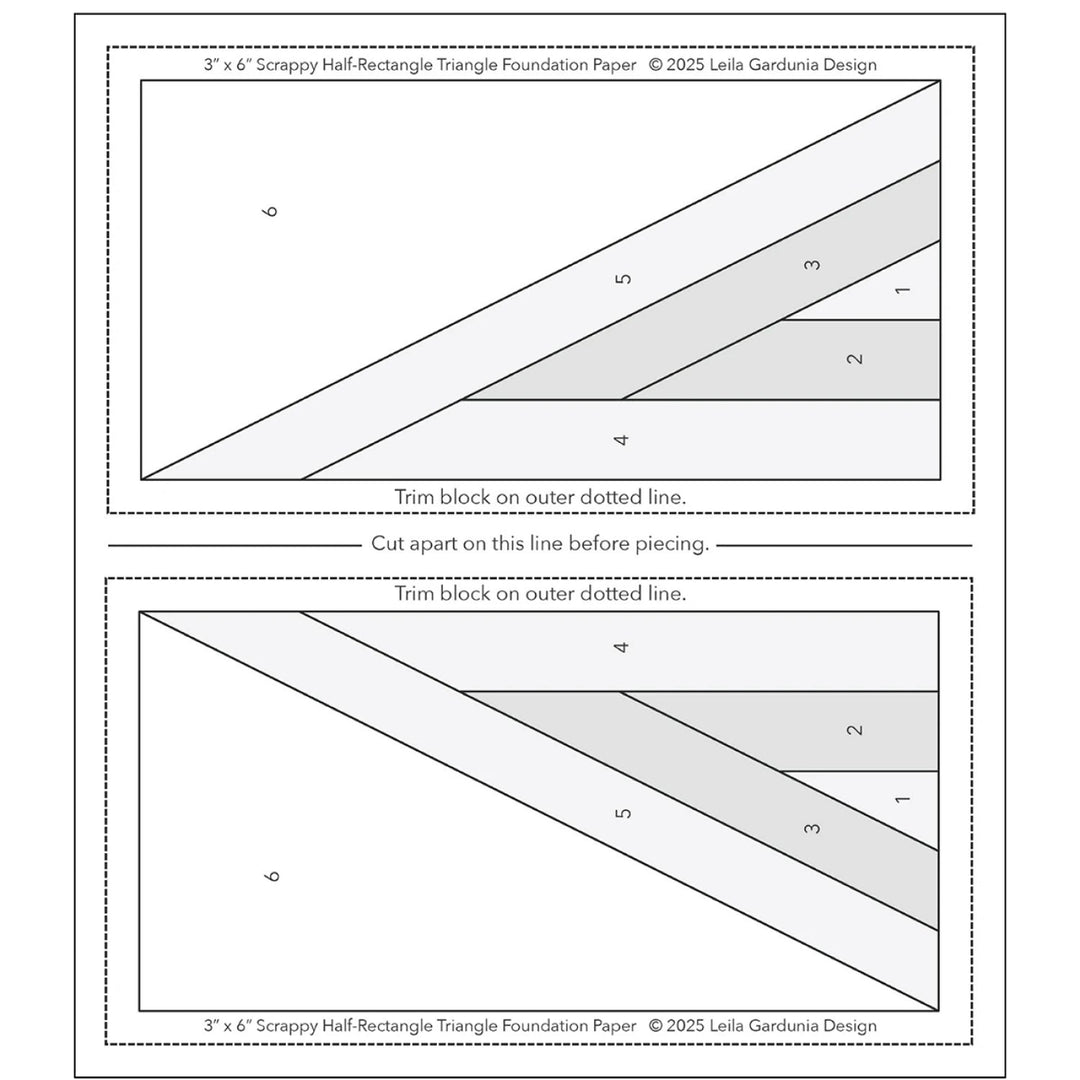 Scrappy Half - Rectangle Triangle Foundation Pad (LGD - 109) - Maple Leaf Quilting Company Ltd.