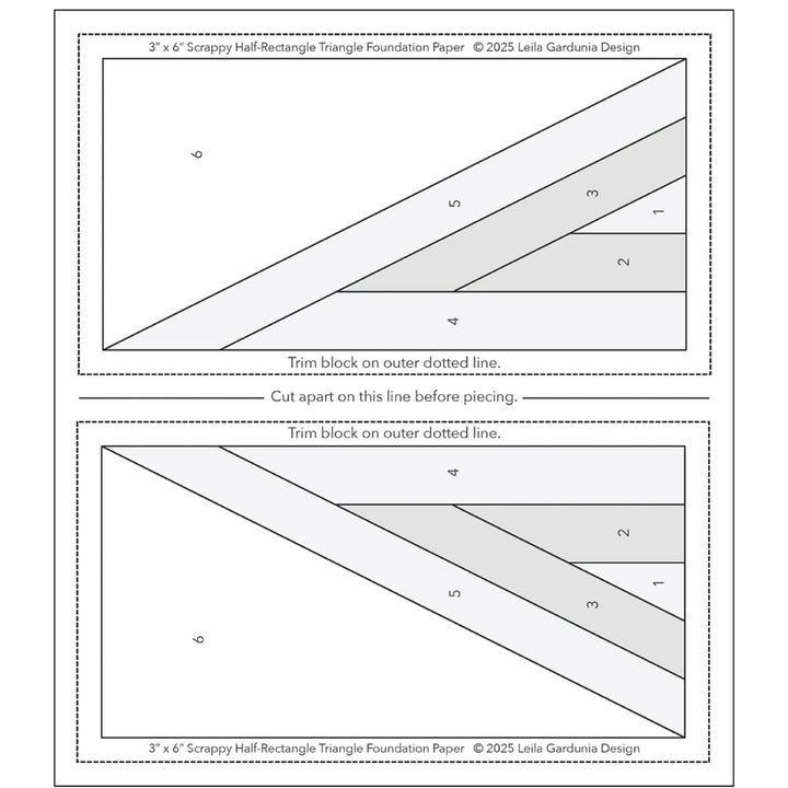 Scrappy Half - Rectangle Triangle Foundation Pad (LGD - 109) - Maple Leaf Quilting Company Ltd.