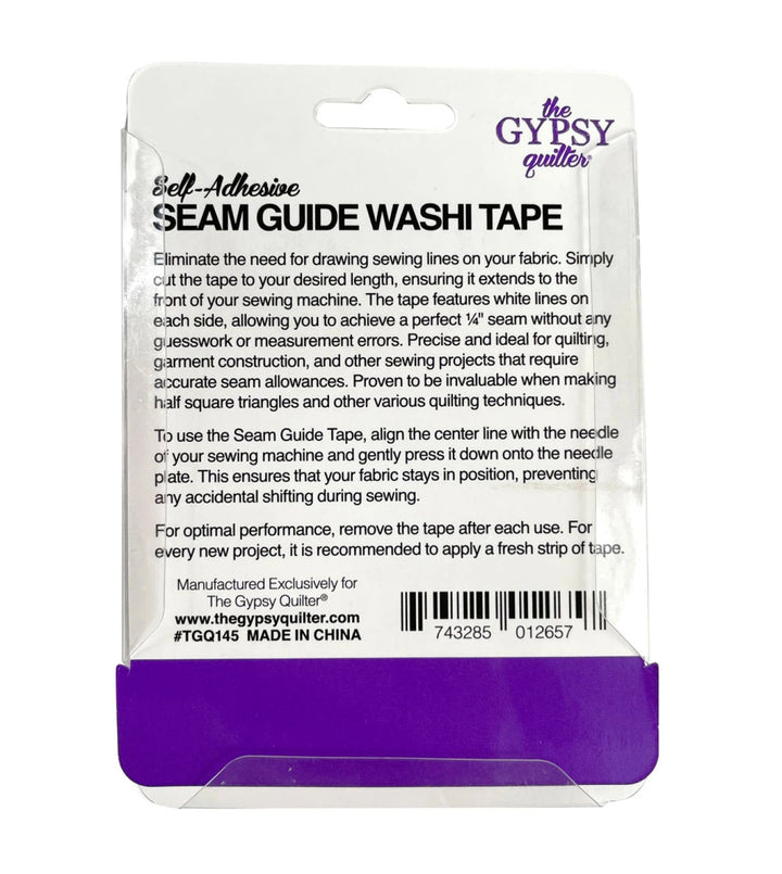 Seam Guide Washi Tape (TGQ145) - Maple Leaf Quilting Company Ltd.