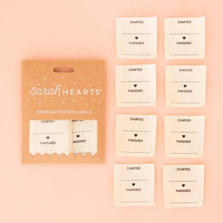 Sew In Organic Cotton Labels - "Started/Finished" - Maple Leaf Quilting Company Ltd.