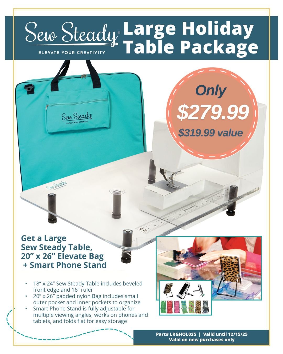 Sew Steady Large Holiday Package Extension Table (18