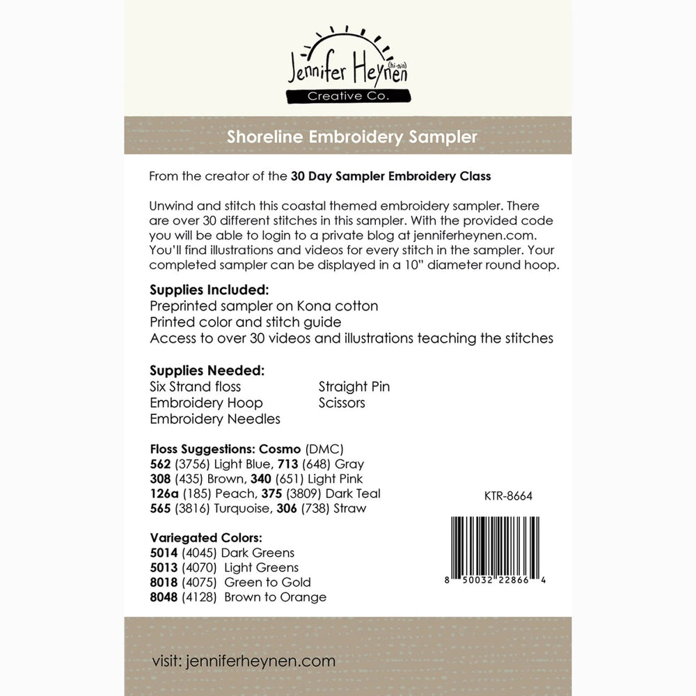 Shoreline Embroidery Sampler (KTR - 8664) - Maple Leaf Quilting Company Ltd.