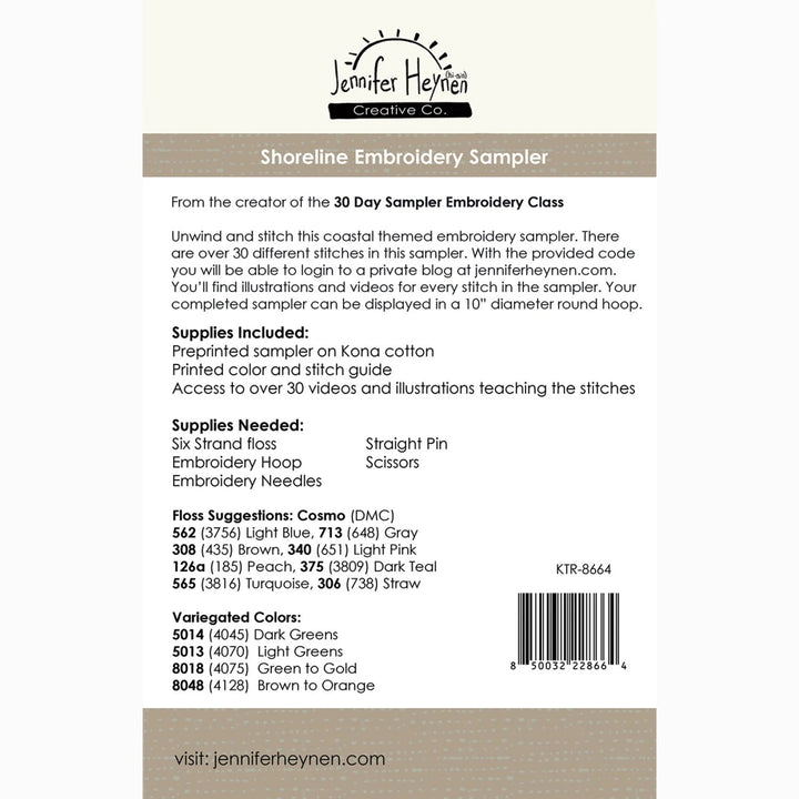 Shoreline Embroidery Sampler (KTR - 8664) - Maple Leaf Quilting Company Ltd.