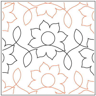 Simple Sunflowers WL - 6" Paper Pantograph - Maple Leaf Quilting Company Ltd.