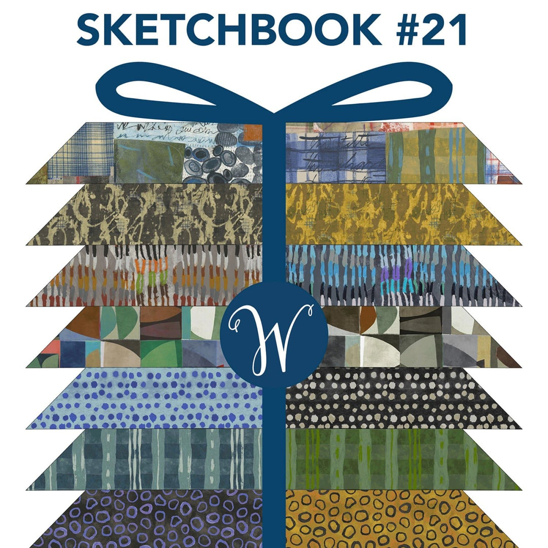 Sketchbook 21 by Marcia Derse Collection | Fat Quarter Package - 21pcs (FATQSK21 - X) - Maple Leaf Quilting Company Ltd.