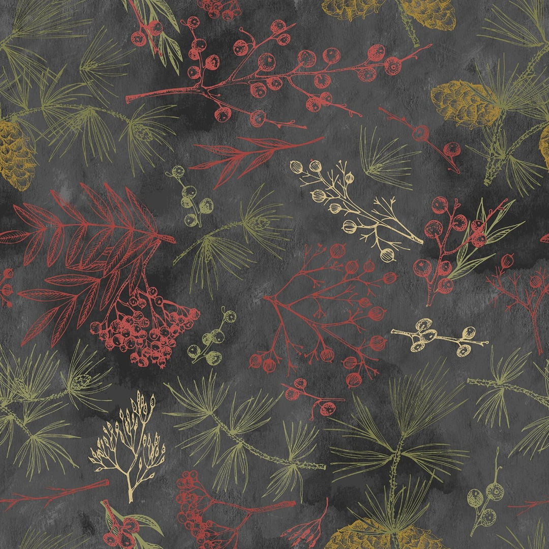 Smoke Tree Bits (12 Inch) 108" Cotton (8857S-95) - Sold in UNITS of 1/4 metre - Maple Leaf Quilting Company Ltd.