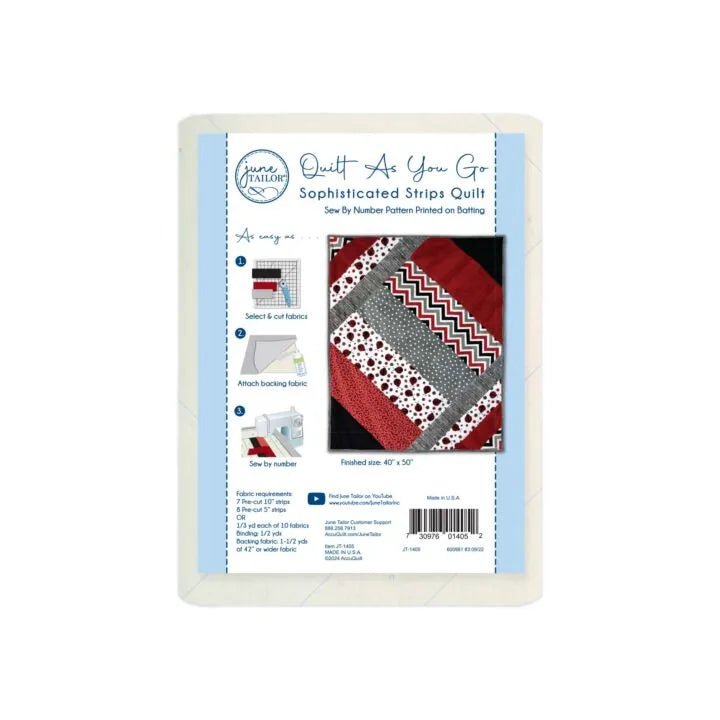 Sophisticated Strips Lap Quilt - As - You - Go Kit - Maple Leaf Quilting Company Ltd.