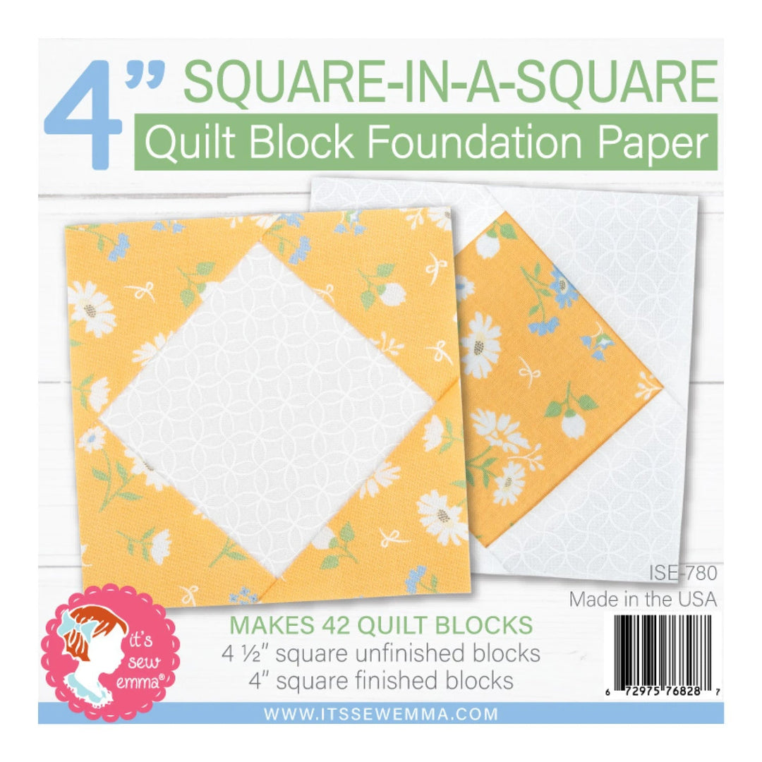 Square in a Square Quilt Block Foundation Paper 4" (ISE - 780) - Maple Leaf Quilting Company Ltd.