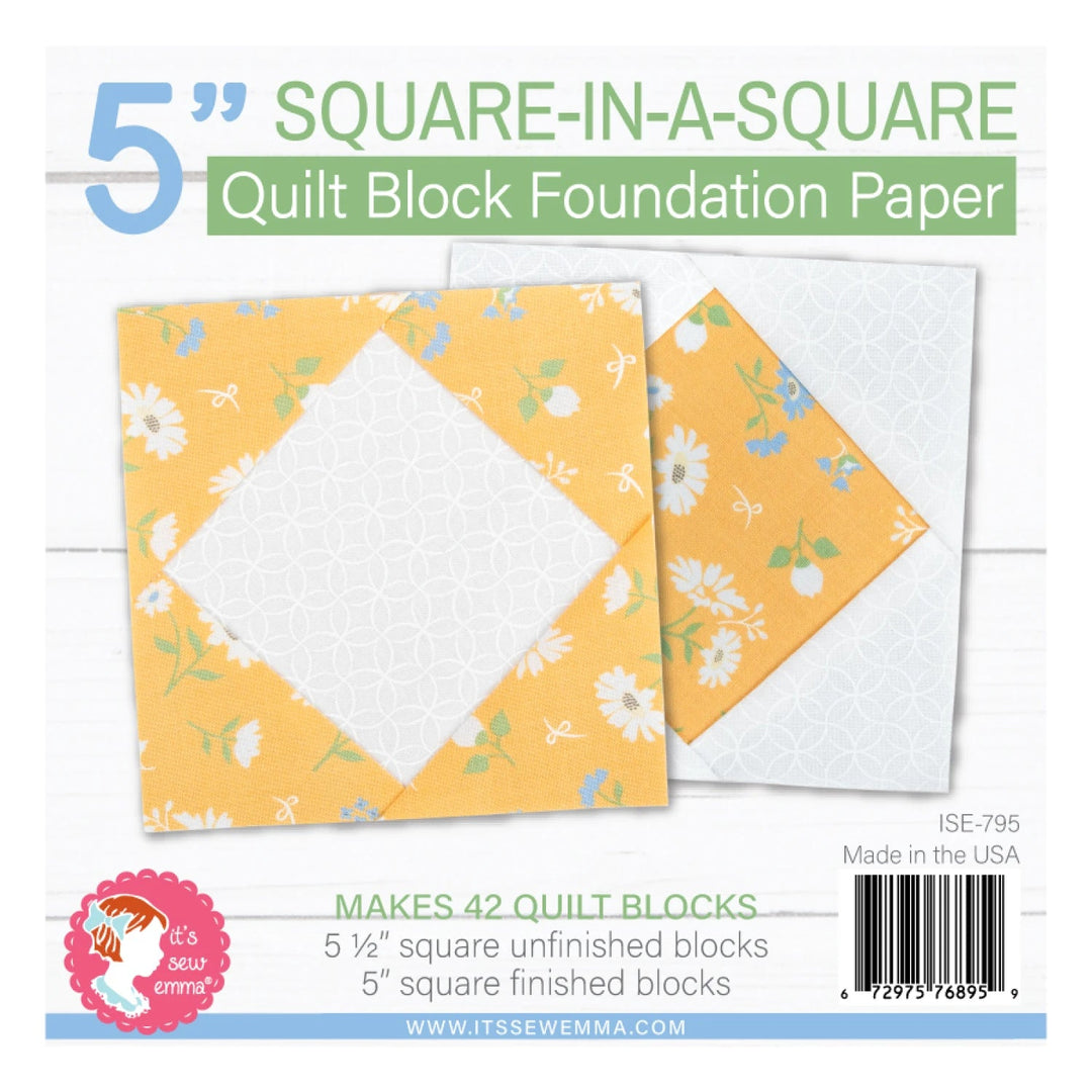 Square in a Square Quilt Block Foundation Paper 5" (ISE - 795) - Maple Leaf Quilting Company Ltd.