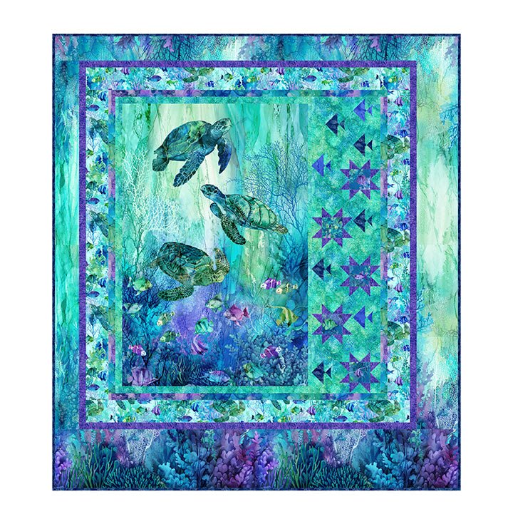 Star Fish Northcott Quilt Kit (59" x 66") - Maple Leaf Quilting Company Ltd.