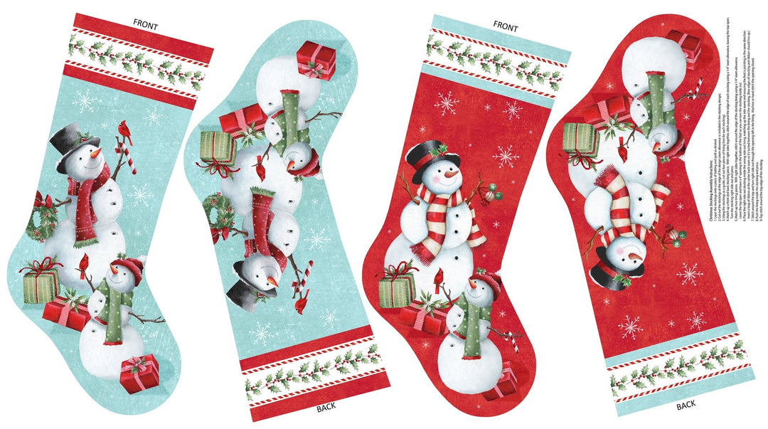 Stocking Snowman Panel 24" x 43" Panel (28820-10) - Maple Leaf Quilting Company Ltd.