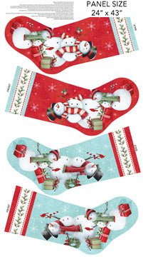 Stocking Snowman Panel 24" x 43" Panel (28820-10) - Maple Leaf Quilting Company Ltd.