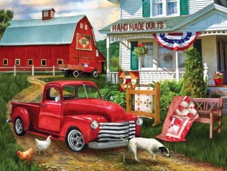 Stopping at the Farm Puzzle 500pc (28868) - Maple Leaf Quilting Company Ltd.