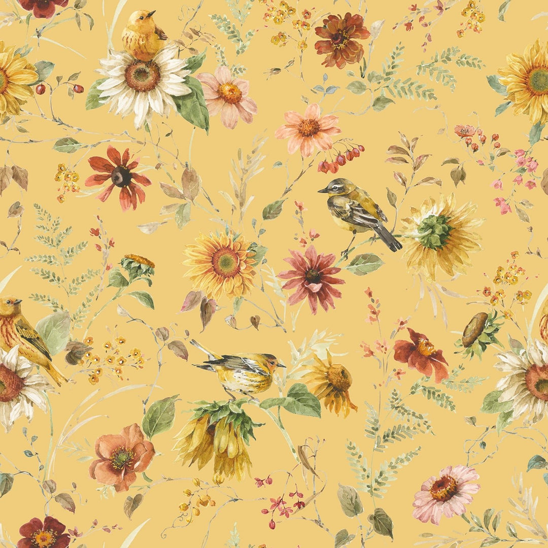 Sunflower Whispers by Lisa Audit Collection - Prairie Yellow | 108" Cotton (WB16676R - YELLOW) – Sold in UNITS of ¼ metre - Maple Leaf Quilting Company Ltd.