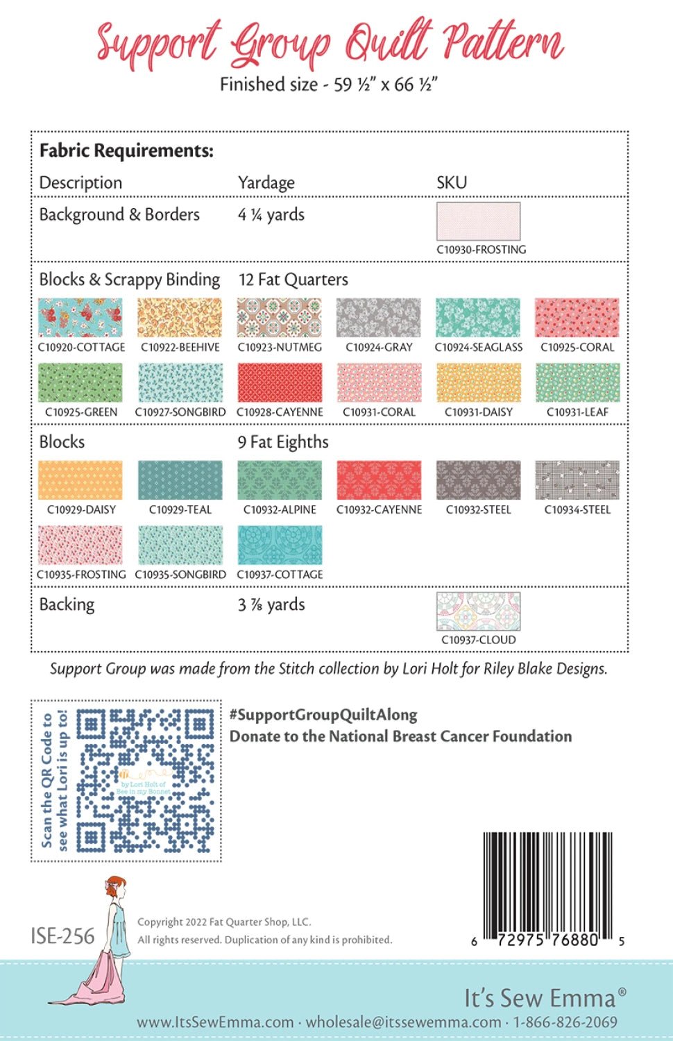 Support Group Quilt Pattern  ISE - 256 - Maple Leaf Quilting Company Ltd.