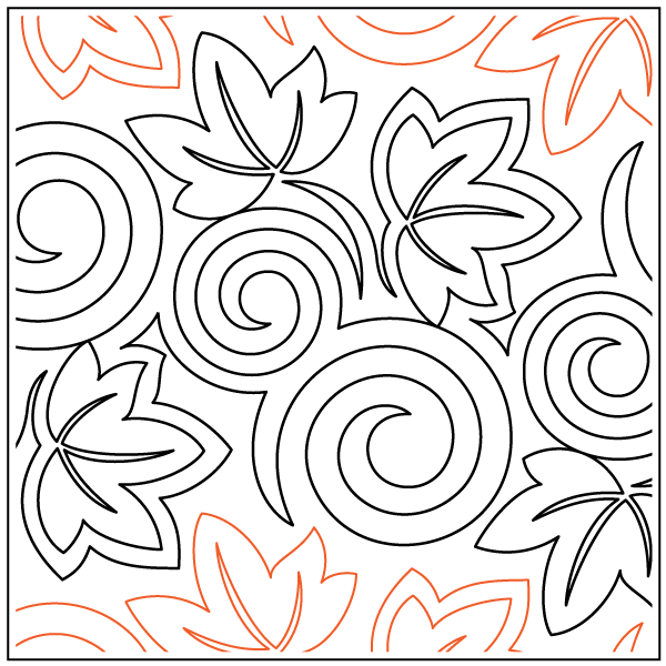 Swirly Maple – 12.5” Paper Pantograph - Maple Leaf Quilting Company Ltd.